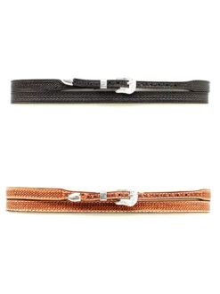 Twister 0234601 0234648 Basketweave Tooling Genuine Leather Hatband Black And Natural