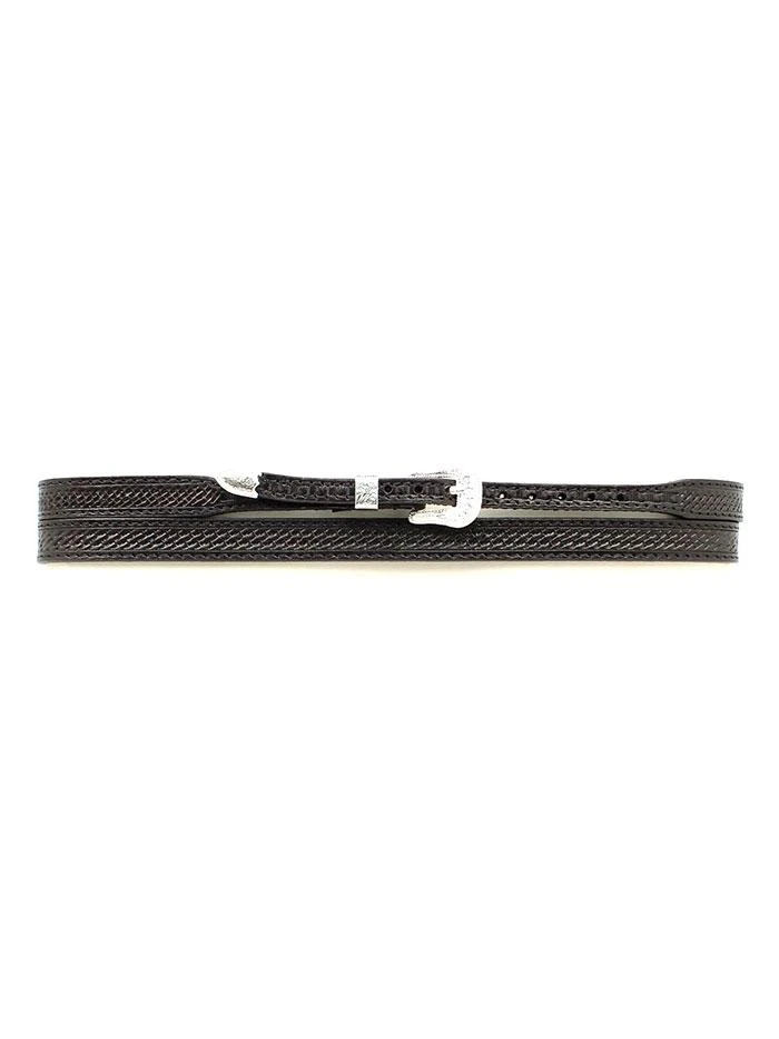 Twister 0234601 0234648 Basketweave Tooling Genuine Leather Hatband Black And Natural - Image 2