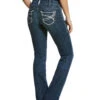 Ariat 10024300 Womens REAL Mid Rise Stretch Ivy Straight Leg Jeans Dark Wash
