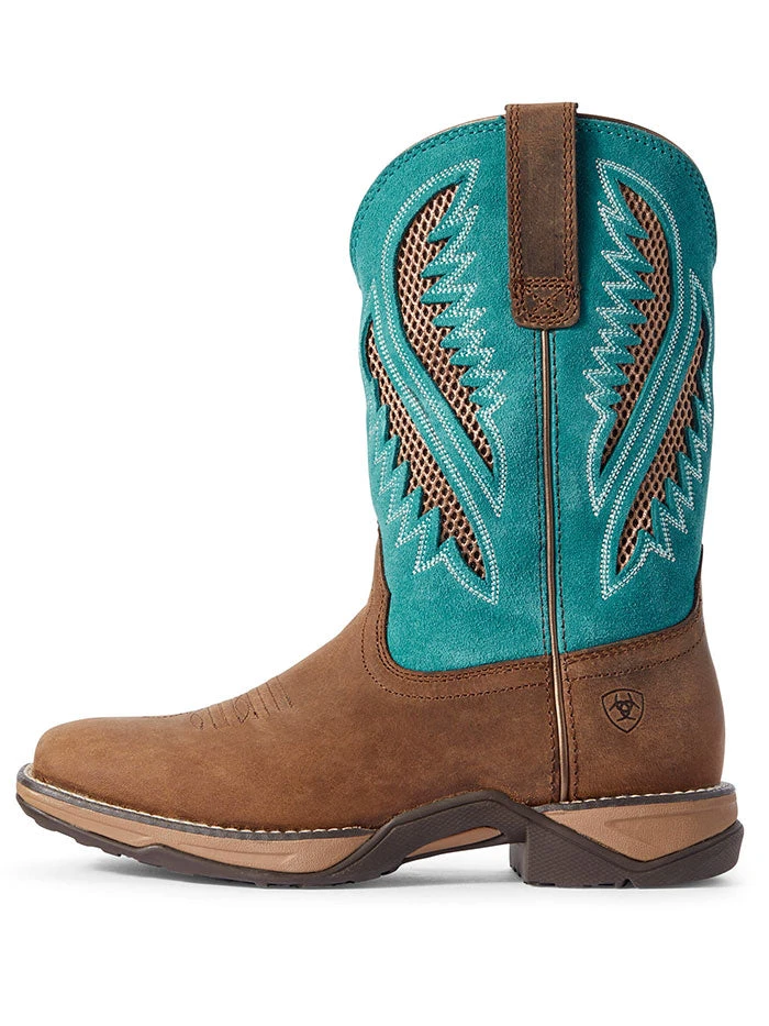 Ariat 10031665 Womens Anthem VentTEK Toe Western Boot Turquoise - Image 2