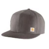 Carhartt 101604-039 Firm Duck Flat Brim Cap Gravel