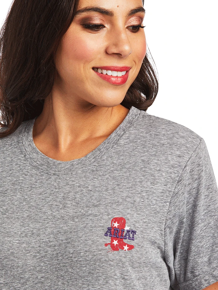 Ariat 10040511 Womens Singing The Blues Tee Charcoal Grey - Image 3