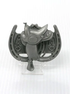 Horseshoe And Saddle Solid Pewter Belt Buckle 1964