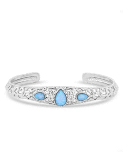 Montana Silversmiths BC5117 Womens Crystal Pools Cuff Bracelet Silver