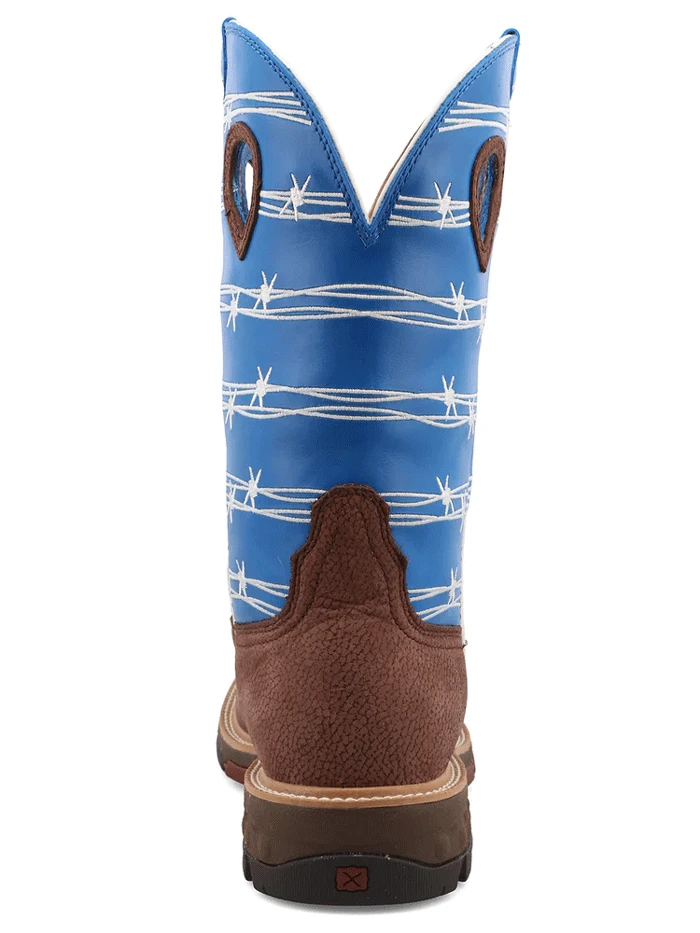 Twisted X MXBA001 Mens Alloy Toe Western Work Boot Burgundy And Sky Blue - 11.5 - Image 4