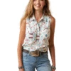 Ariat 10045081 Womens REAL Billie Jean Sleeveless Shirt Montana Geo