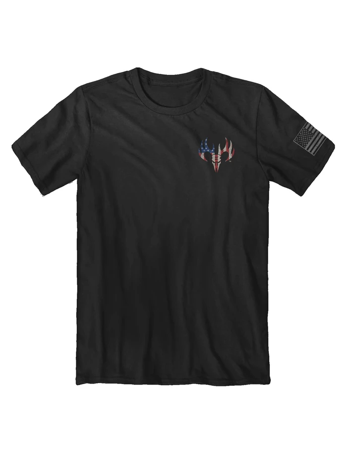 Buck Wear 2193 Mens Freedom Shine Short Sleeve Graphic Tee Black - Image 2