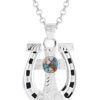 Montana Silversmiths NC5014-D Womens Sole To Soul Horseshoe Cross Necklace Silver