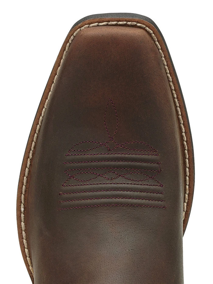 Ariat 10014172 Womens Round Up Square Toe Western Boot Powder Brown - Image 2