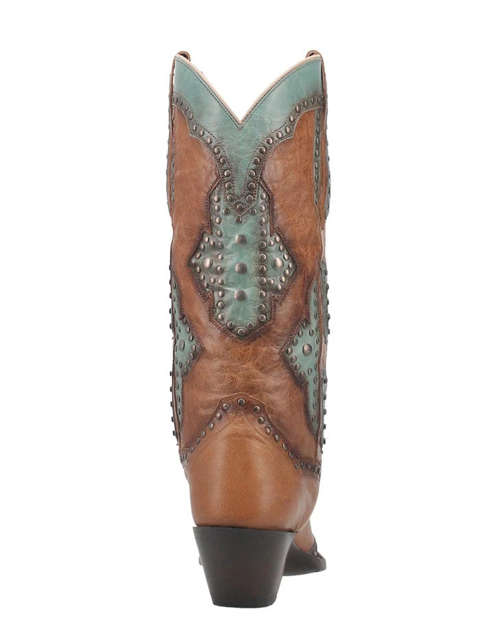 Dan Post DP4383 Womens TARYN Leather Boot Brown And Turquoise - Image 4