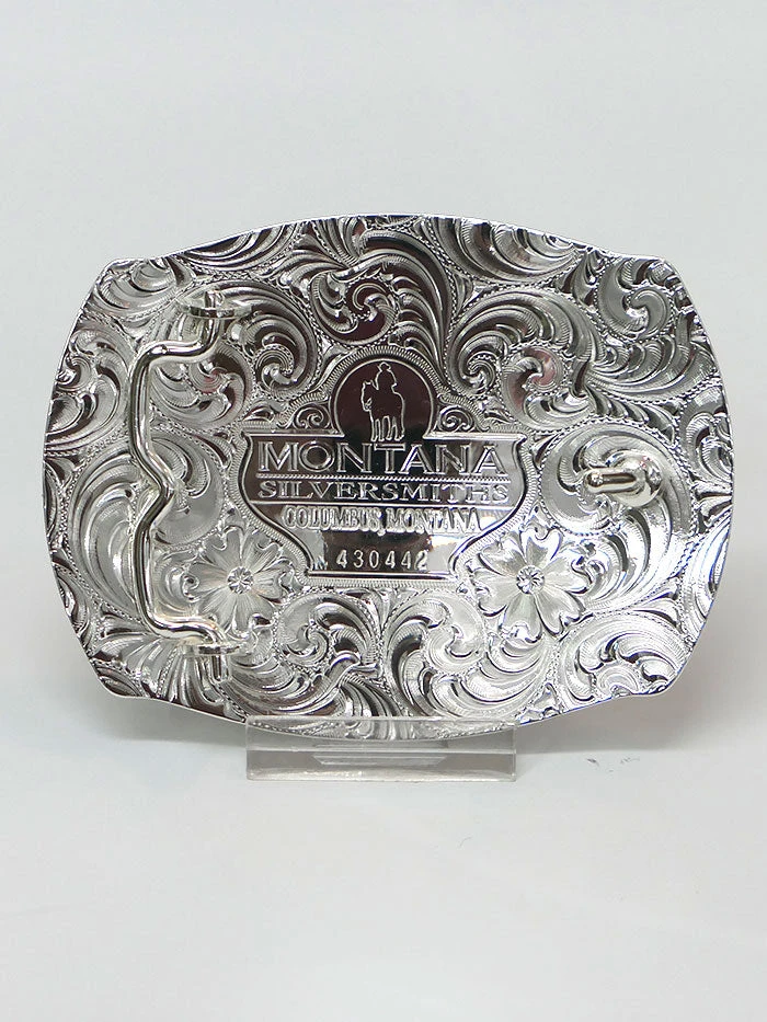 Montana Silversmiths 31210-855 Triple Cross Figure Two Tone Roped Cameo Buckle Silver - Image 3