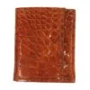 Skin Shop 3136 Mens Genuine Caiman Tri-Fold Wallet Brown