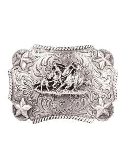 Nocona 3603011 Kids Team Roper Western Buckle Silver - B