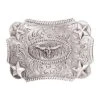 Nocona 3603046 Kids Longhorn Rope Edge Western Buckle Silver - B