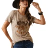 Ariat 10044615 Womens Vintage Rodeo T-Shirt Oatmeal Heather