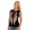 Liberty Wear 7570 Womens Rock Star Top Black