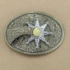 Fashionwest 412G Oval Spinning Spur Belt Buckle Antique Gold