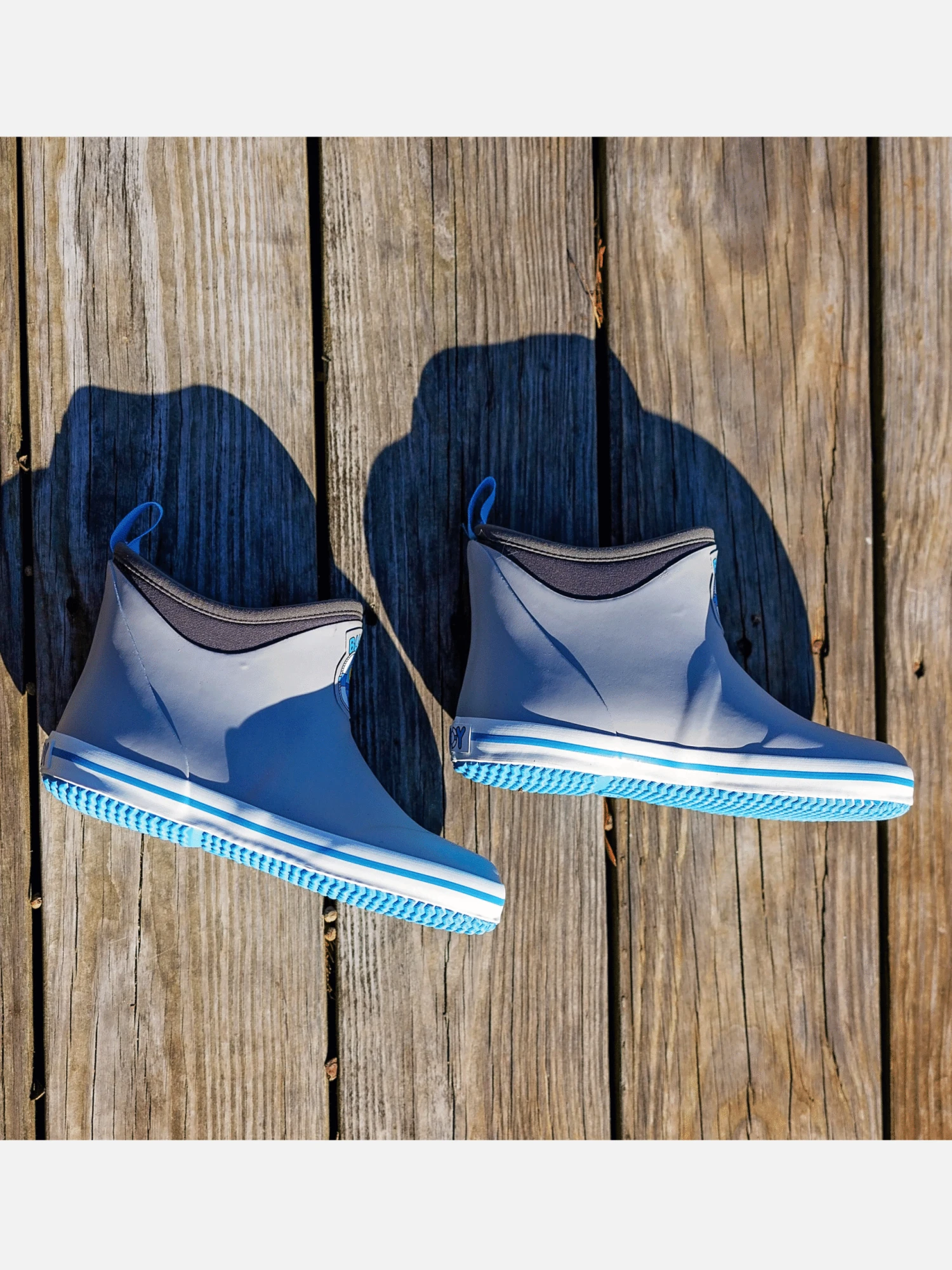 Buoy BB110 Kids Rubber Boots Gray And Blue - Image 3