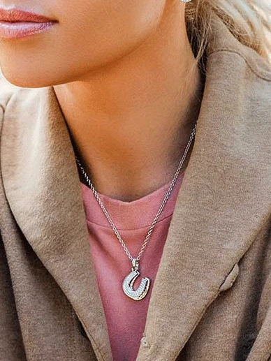 Montana Silversmiths NC5165 Country Charm Horseshoe Necklace Silver - Image 3