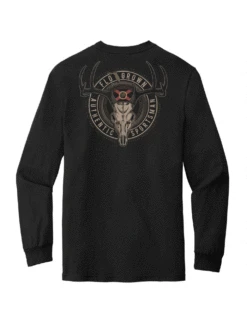 FloGrown FGM-3102 Deer Skull Badge Long Sleeve Tee Black