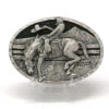 Saddlebronc Rider Scene Solid Pewter Belt Buckle 5785