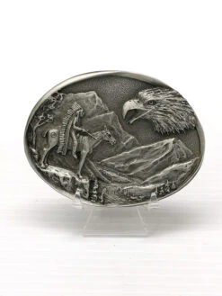 Colorado Silver Star 5971-P Eagle Head Indian Belt Buckle Pewter