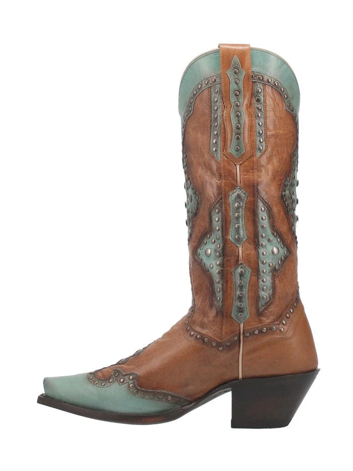 Dan Post DP4383 Womens TARYN Leather Boot Brown And Turquoise - Image 3