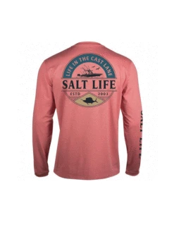 Salt Life SLM6227 Mens DEEP SEA CRUISIN Long Sleeve Tee Airy Burnt Coral Heather