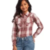 Ariat 10040630 Kids REAL Long Sleeve Shirt Russett Plaid