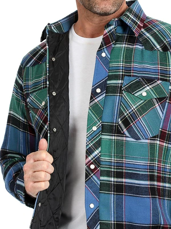 Assorted Wrangler Authentics Mens Long Sleeve Quilted Lining Flannel Shirt 75108AA - Image 4