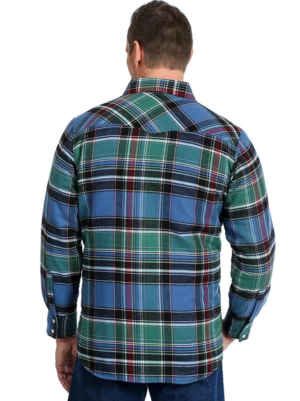 Assorted Wrangler Authentics Mens Long Sleeve Quilted Lining Flannel Shirt 75108AA - Image 5