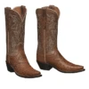 Lucchese M5603.S54 Womens Augusta Ostrich Vamp Boots Camel Tan