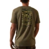 Ariat 10044779 Mens Tonal Camo Flag T-Shirt Military Heather