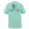 Salt Life SLM10266 Mens Skull And Poles Short Sleeve Pocket Tee Aruba Blue