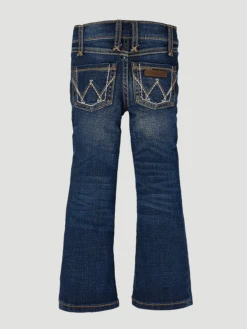 Wrangler 09MWGMS Girls Premium Patch Boot Cut Jean Medium Blue