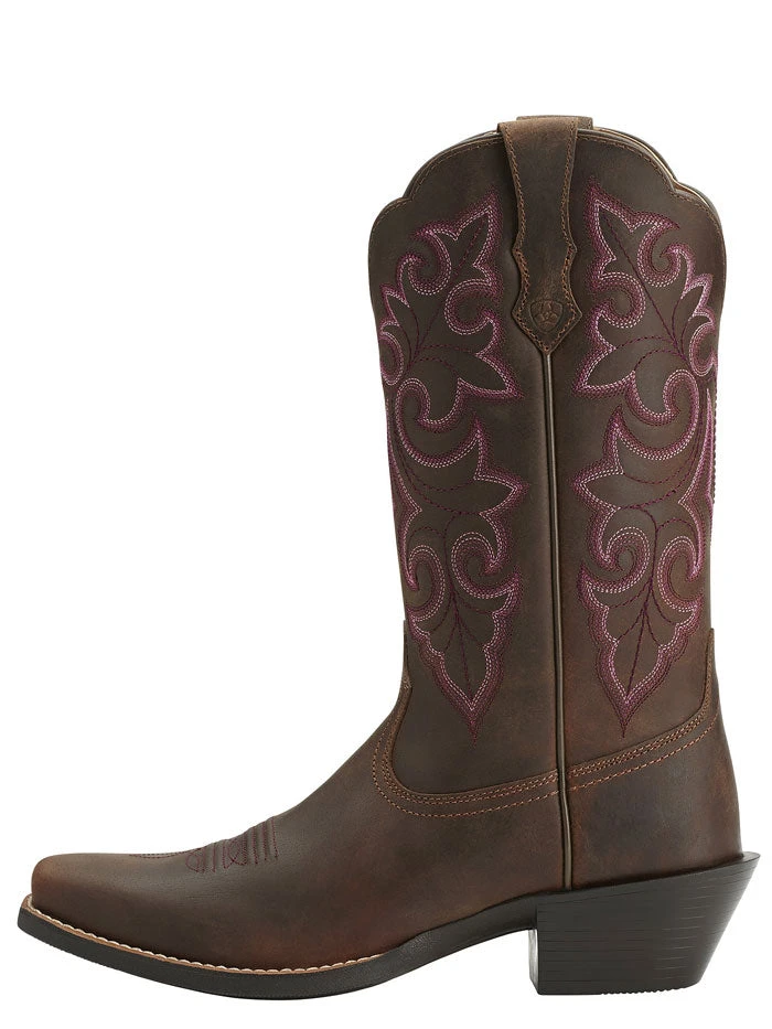 Ariat 10014172 Womens Round Up Square Toe Western Boot Powder Brown - Image 3