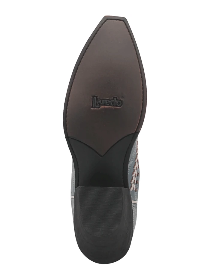 Laredo 52401 Womens Fancy Leather Boot With Studs Sky Blue - Image 6