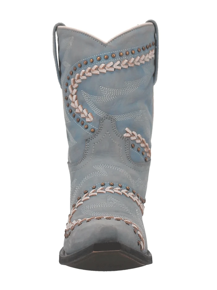 Laredo 52401 Womens Fancy Leather Boot With Studs Sky Blue - Image 2