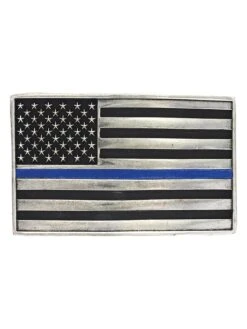 Montana Silversmiths A644TBL Stand Behind The Blue Line Flag Attitude Buckle