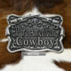 Mens AW-618-02 Scalloped Rectangle Pure American Cowboy Buckle