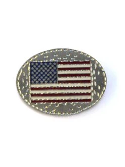 American Flag Oval Patriotic Attitude Belt Buckle 7018