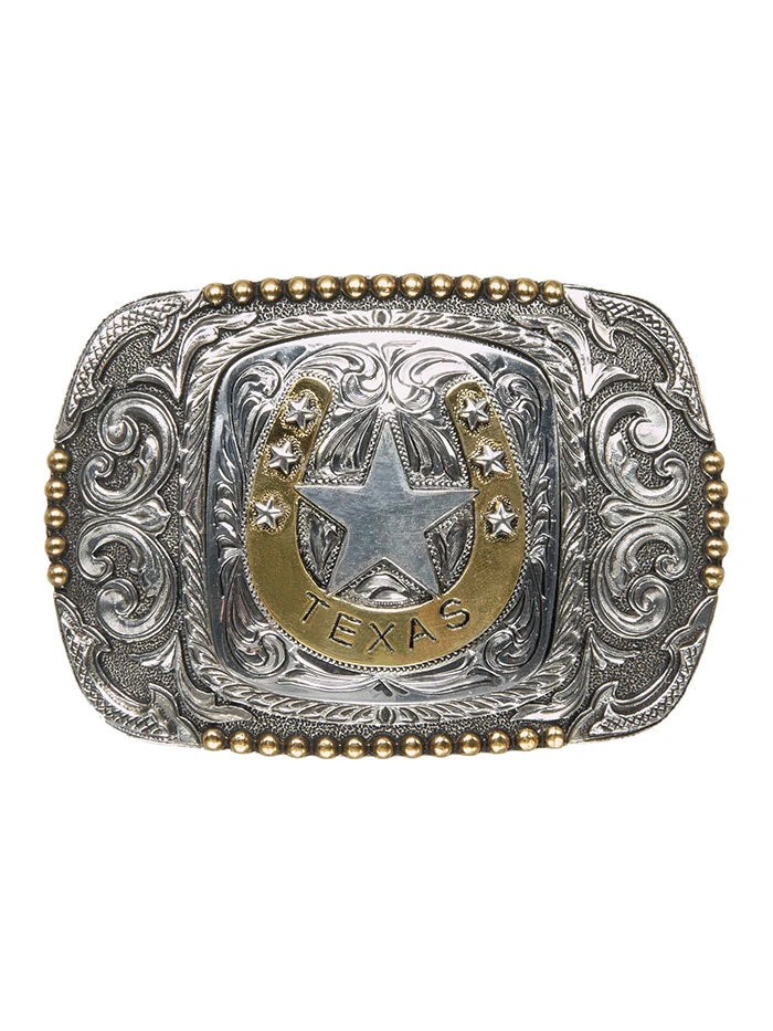 AndWest RC010 Texas Scrolled Rectangle Bead Edge Buckle - Image 3