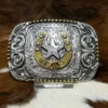 AndWest RC010 Texas Scrolled Rectangle Bead Edge Buckle