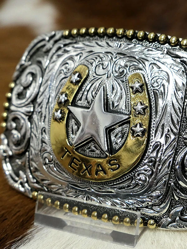 AndWest RC010 Texas Scrolled Rectangle Bead Edge Buckle - Image 2