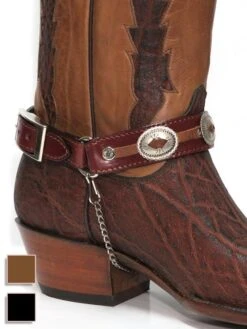Fashionwest BBR-04 Leather Boot Strap With Conchos