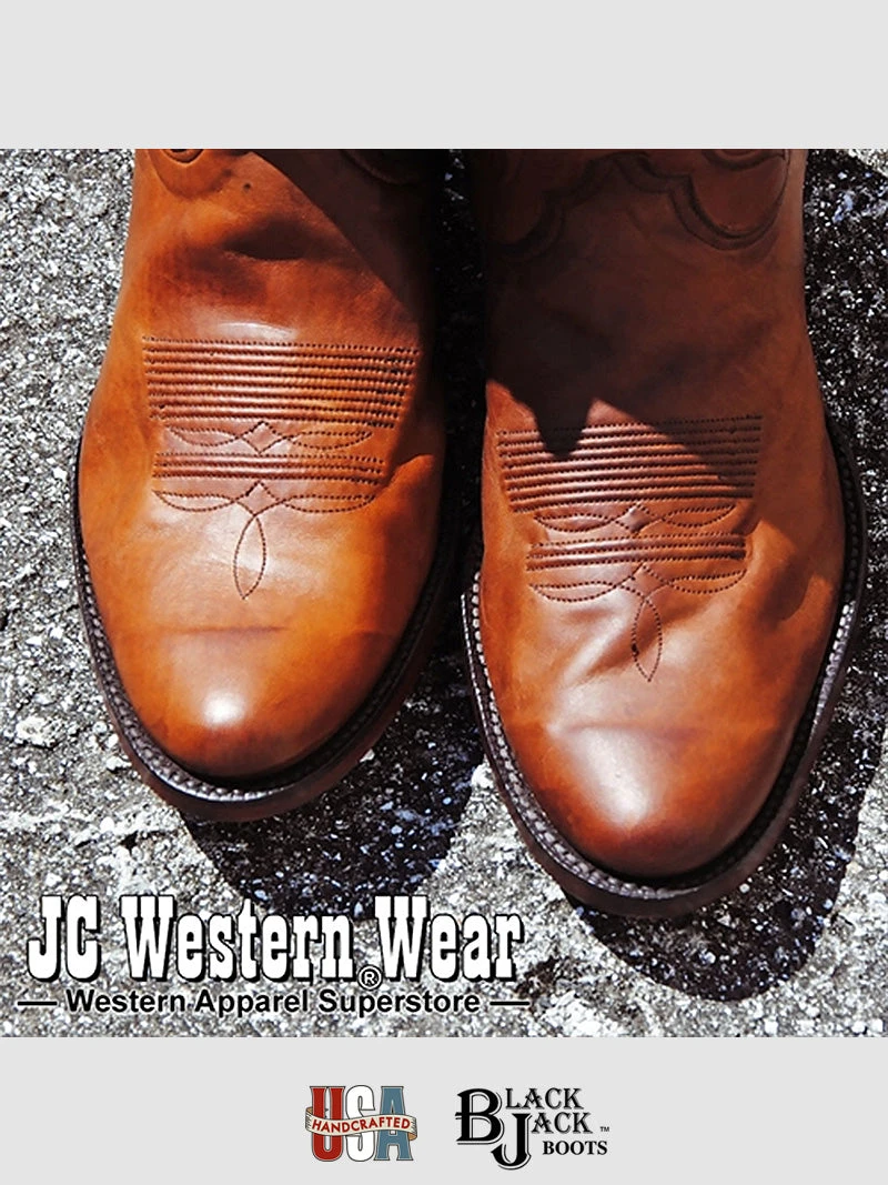 Black Jack BP405-64 Burnished Peanut Ranch Hand Western Boots - Image 4