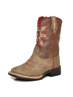 Double Barrel4410544 Toddler Clay Pull Tabs Western Boot Brown - B