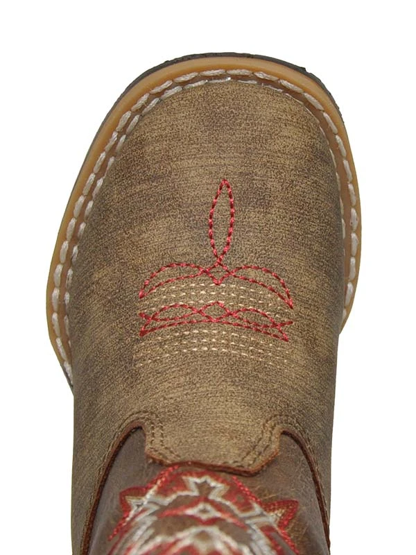 Double Barrel4410544 Toddler Clay Pull Tabs Western Boot Brown - B - Image 4