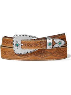Dakota Belt C51299 Womens Southwestern Embossed Western Belt Brown