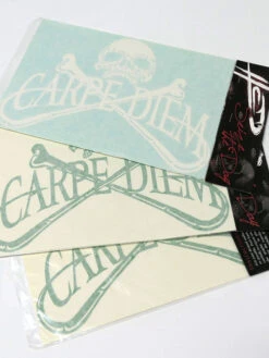 Carpe Diem Pirate Skull Bumper Decal Sticker 10x7